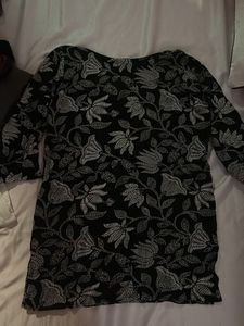 Stylish Black Embroidered short Kurta