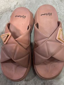 Pink Cross Strap Platform Sandals