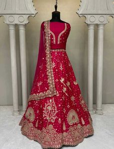 Stunning Red Embroidered Lehenga Choli