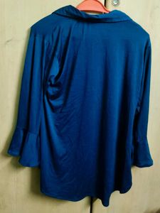 Elegant Teal Button-Down Top