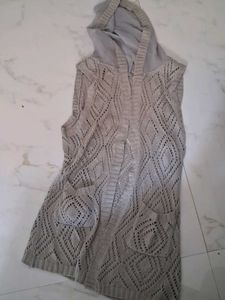 Chic Sleeveless Hooded Cardigan