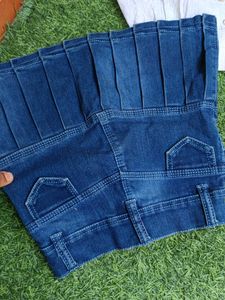 Stylish Crop Top and Denim Skirt Set