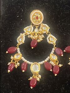 Stunning wine color pearl Stone Earrings