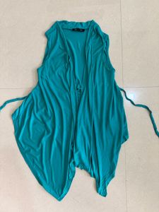 Sleeveless Teal Shrug