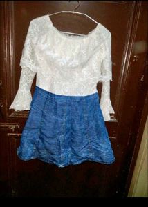 Lace denim dress and new bag free