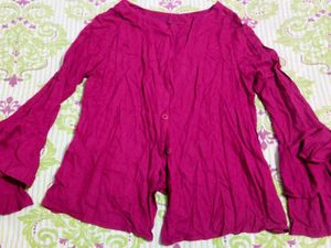 Flowy Bell Sleeve Pink Top