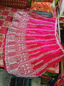Vibrant Pink Embroidered Lehenga Skirt