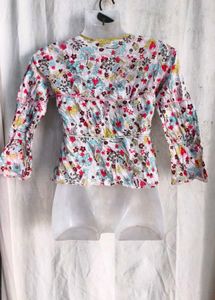 Floral Tie-Front Peplum Top