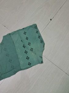 Green Printed Blouse Piece of 1