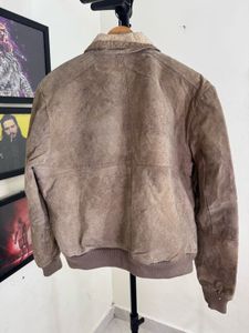 Vintage Brown Suede Shearling Jacket