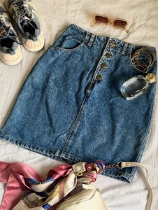 Denim A-Line Mini Skirt