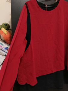 Chic Red &amp; Black Top