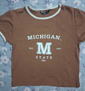 Brown Michigan State Graphic Tee