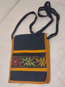 Embroidered Clutch with side bag