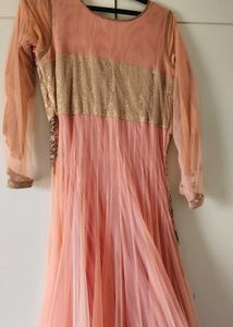 Elegant Pink Embellished Ethnic Gown