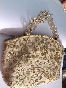 Embellished Clutch with Chain Handle