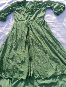 Green Printed Maxi kurta