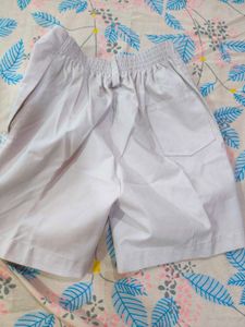 White Pleated Shorts