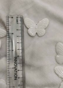 50 Pis Butterfly Charm White Colour