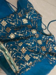 Blue Emblished Lehenga For 6 To 12 Year Old