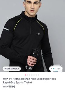 HRX Black Athletic Pullover