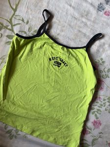 Lime Green "West Coast" Graphic Cami Top