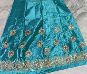 Blue &amp; Purple Rajputi Poshak Dress Mater