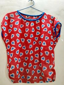 🔴 Red Cotton Net Summer Top-Only ₹199/597 coins