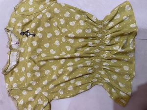 Olive Heart-Print Top