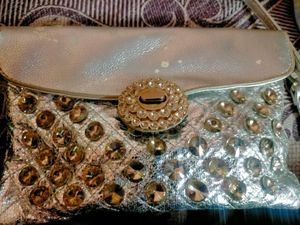Party Ware Hand Bag With Stones