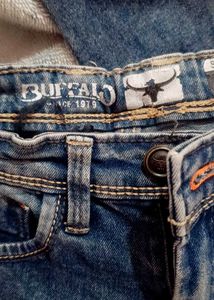 Stylish Blue Jeans with Side Stripe