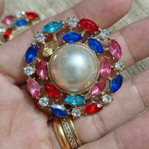 Vibrant Pearl &amp; Gemstone Stud Earrings