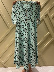 Stylish Leaf Print Kurta