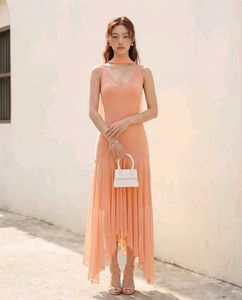 Elegant Peach Midi Dress