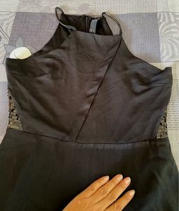 Elegant Black Halter Neck Dress