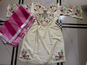 Price Drop pakistani Embroidered Kurta Leather