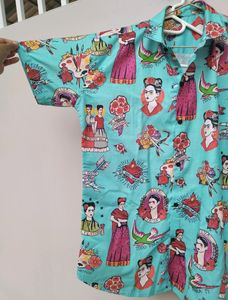 Mens Multicoloured Frida Print Shirt
