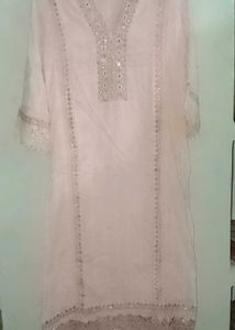 Pink Embroidered Kurta Set with Dupatta