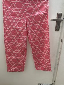 Pink Geometric Palazzo Pants