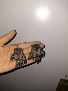 Oxidized Silver Dangle Earrings