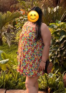 Red & Yellow Floral Printed A-Line Dres