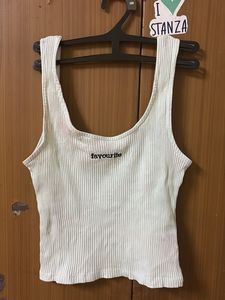 Ribbed Tank Top with 'Favourite' Detail