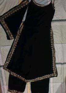 Black NairaCut Kurti Set