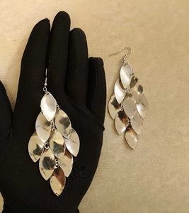 Silver Leaf Dangle Earrings