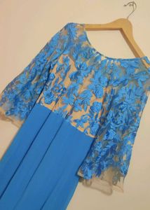 Blue🔵Elegant Embroidered Gown Dress 34 Bust