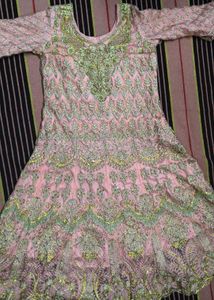 Exquisite Peach Embroidered gharara set