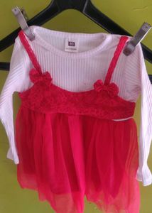 CUTE RED BABY FROCK