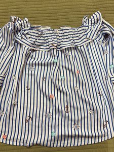 Nautical Off-Shoulder Striped Top