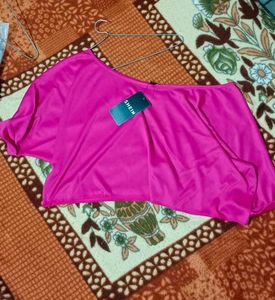 Hot Pink Asymmetric Top