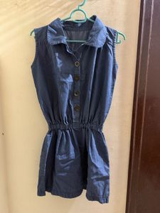 Sleeveless Blue Denim Dress